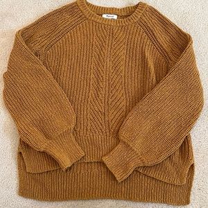 Madewell mustard yellow knit sweater size M (fits like XS/S)